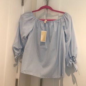 Michael lord gingham print top